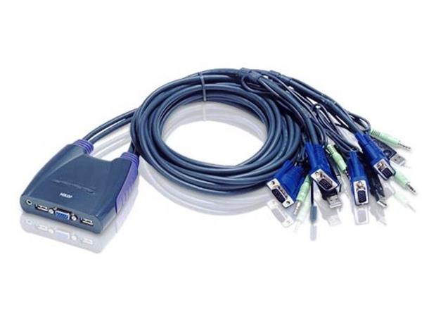 Aten KVM Switch 4-Port VGA VGA USB Audio 4xKabel 